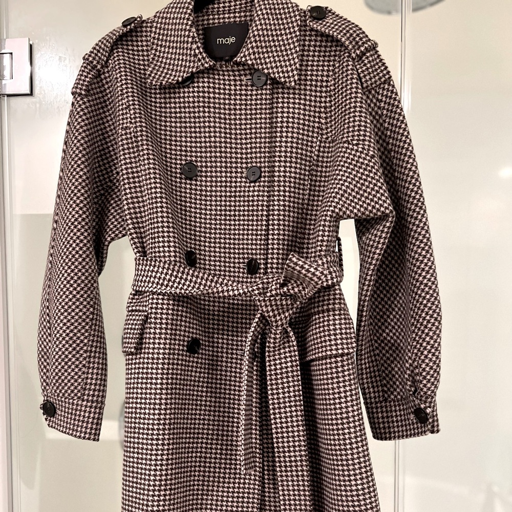 Maje Houndstooth Coat